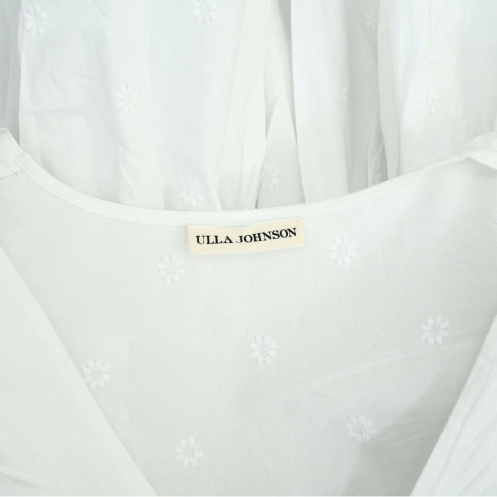 ULLA JOHNSON Tessa Floral Embroidered Poplin Mini Dress Ruffled size 2 - Picture 7 of 7